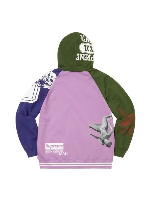 Толстовка x junya watanabe comme des garons man zip up hooded sweatshirt 'pink green navy' Supreme — изображение 2 из 2
