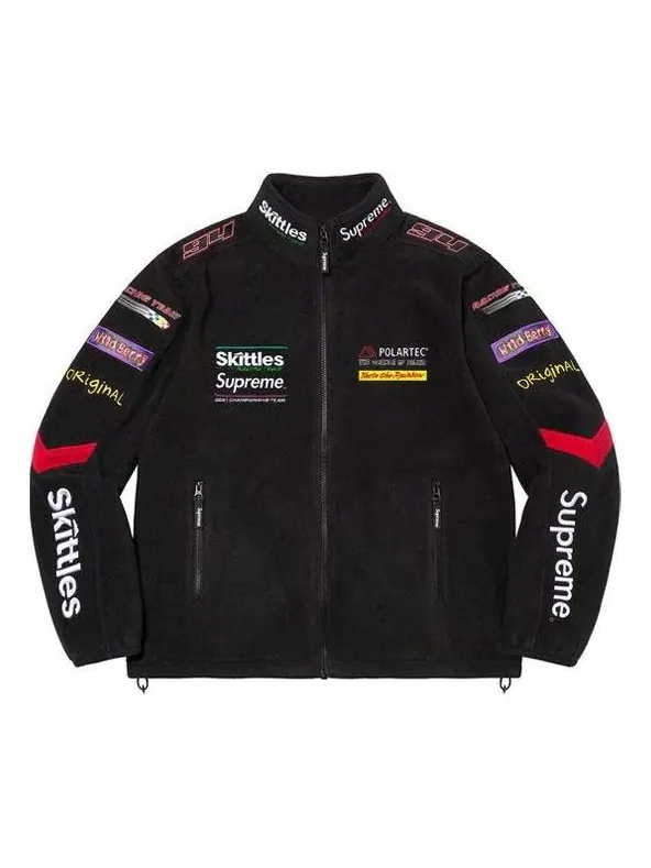 Куртка x skittles x polartec jacket 'black multi-color' Supreme — изображение 1 из 2, черный/мульти