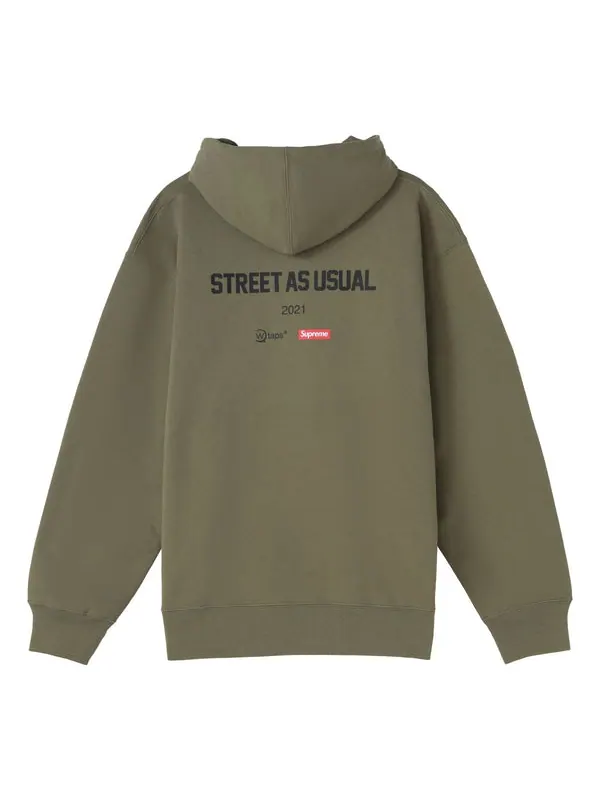 Толстовка x wtaps sicem! hooded sweatshirt 'olive green' Supreme — изображение 2 из 2, оливковый зеленый