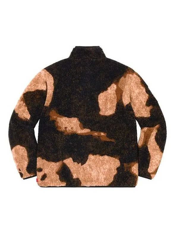Куртка x the north face bleached denim print fleece jacket 'beige black' Supreme — изображение 2 из 3, бежевый/черный