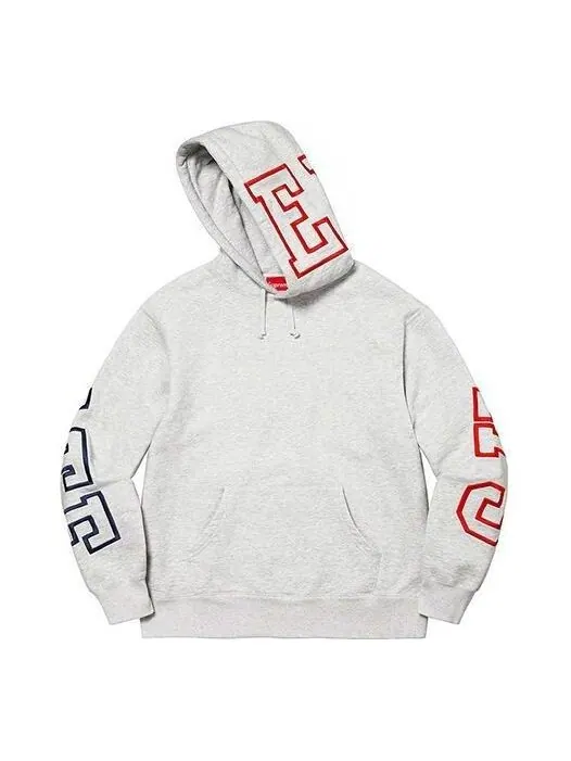 Толстовка state hooded sweatshirt 'grey black red' Supreme — изображение 1 из 2, серый/черный/красный