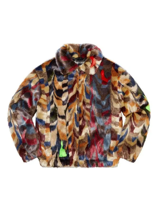 Куртка faux fur bomber jacket 'multi-color' Supreme — изображение 1 из 3, мульти