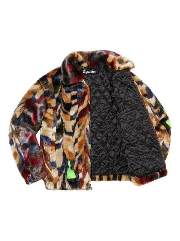 Куртка faux fur bomber jacket 'multi-color' Supreme — изображение 3 из 3, мульти