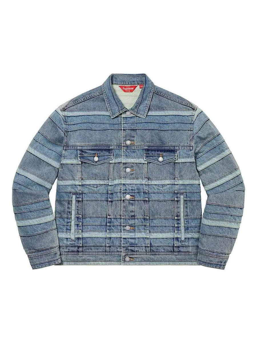 Куртка Supreme Layered Denim Trucker Jacket 'Teal' — изображение 1 из 2, бирюзовый