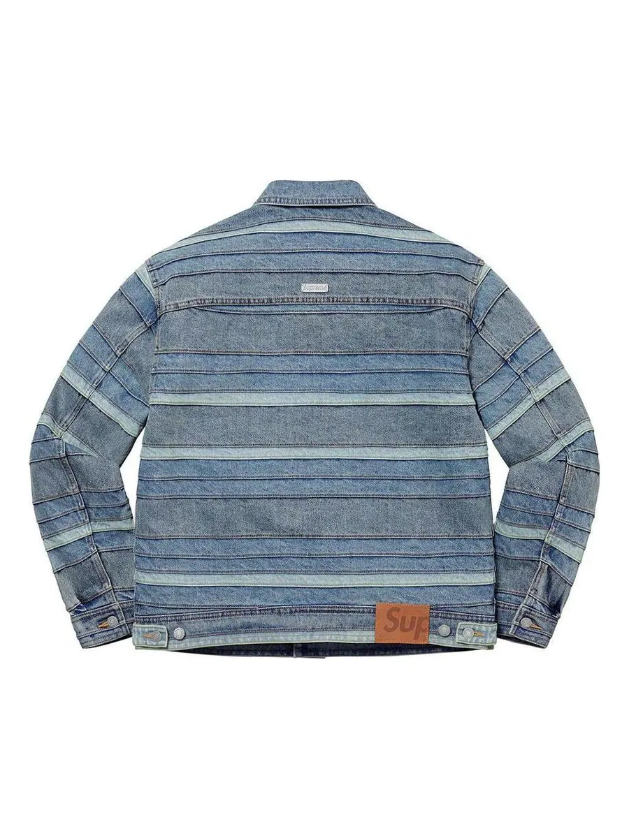 Куртка Supreme Layered Denim Trucker Jacket 'Teal' — изображение 2 из 2, бирюзовый