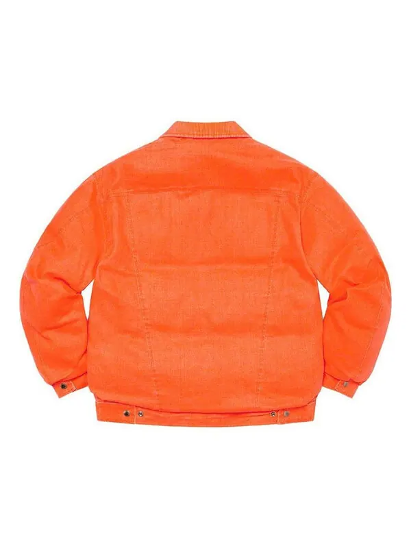Куртка x schott canvas down trucker jacket 'orange olive green' Supreme — изображение 2 из 3