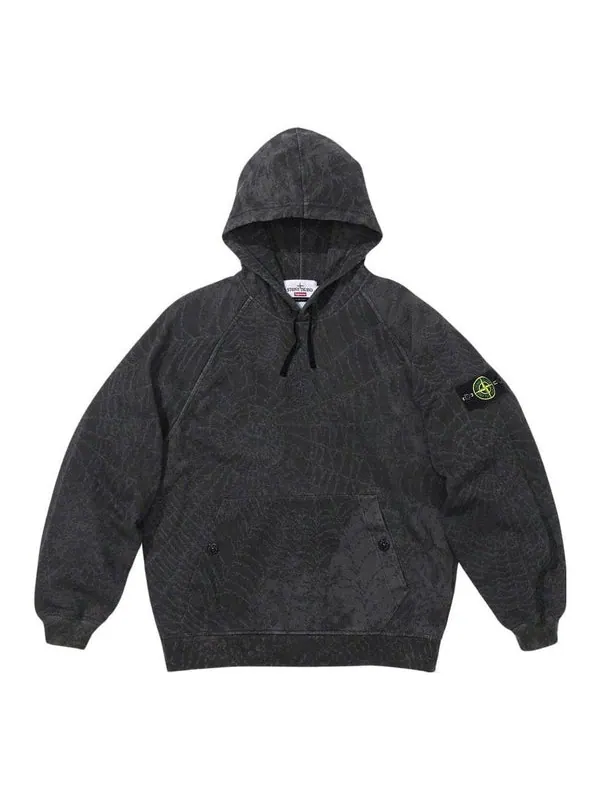 Толстовка x stone island fw23 week10 hoodie 'black' Supreme — изображение 1 из 2, черный