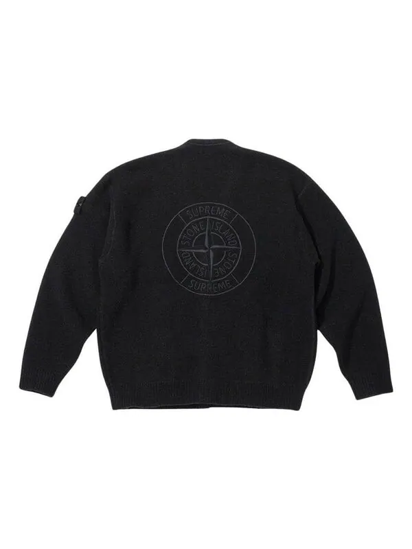 Куртка x stone island fw23 week10 boucle cardigan jacket 'black' Supreme — изображение 1 из 3, черный