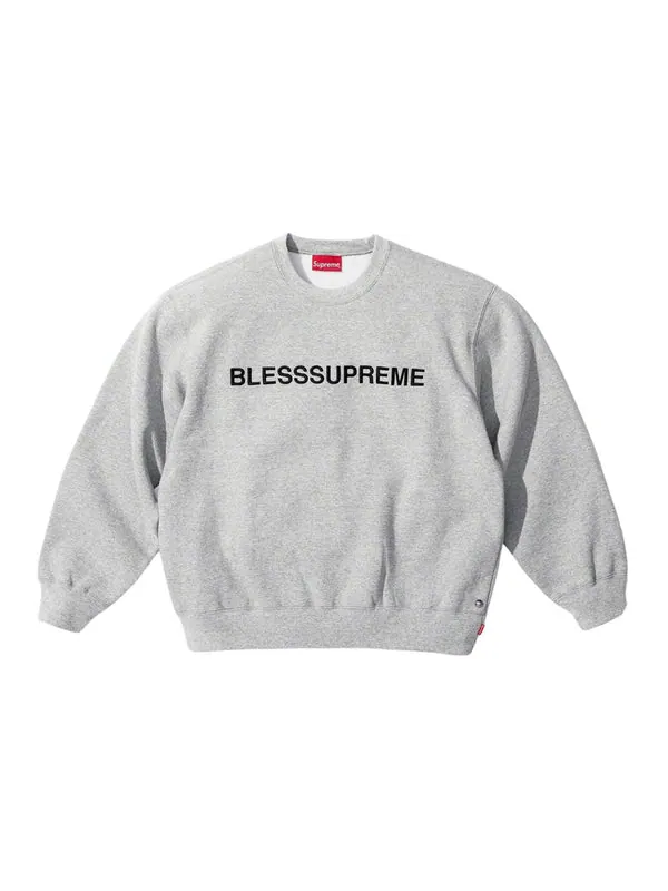 Свитер x bless fw23 week12 crewneck logo sweater 'grey' Supreme — изображение 2 из 2, серый