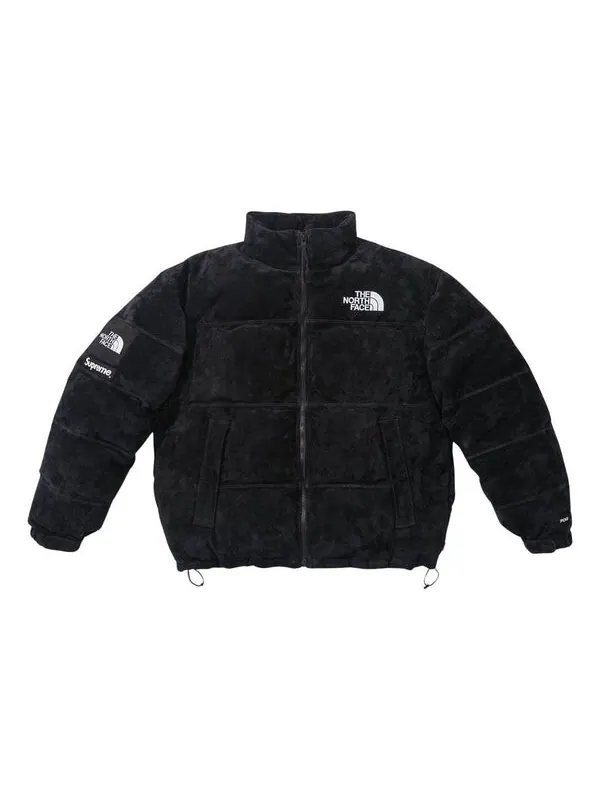 Куртка x the north face suede nuptse jacket 'black white' Supreme — изображение 1 из 2, черный/белый