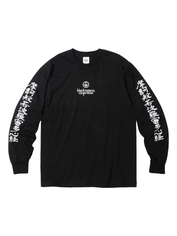 Футболка x blackmeans l/s t-shirt 'black white' Supreme — изображение 1 из 3, черный/белый