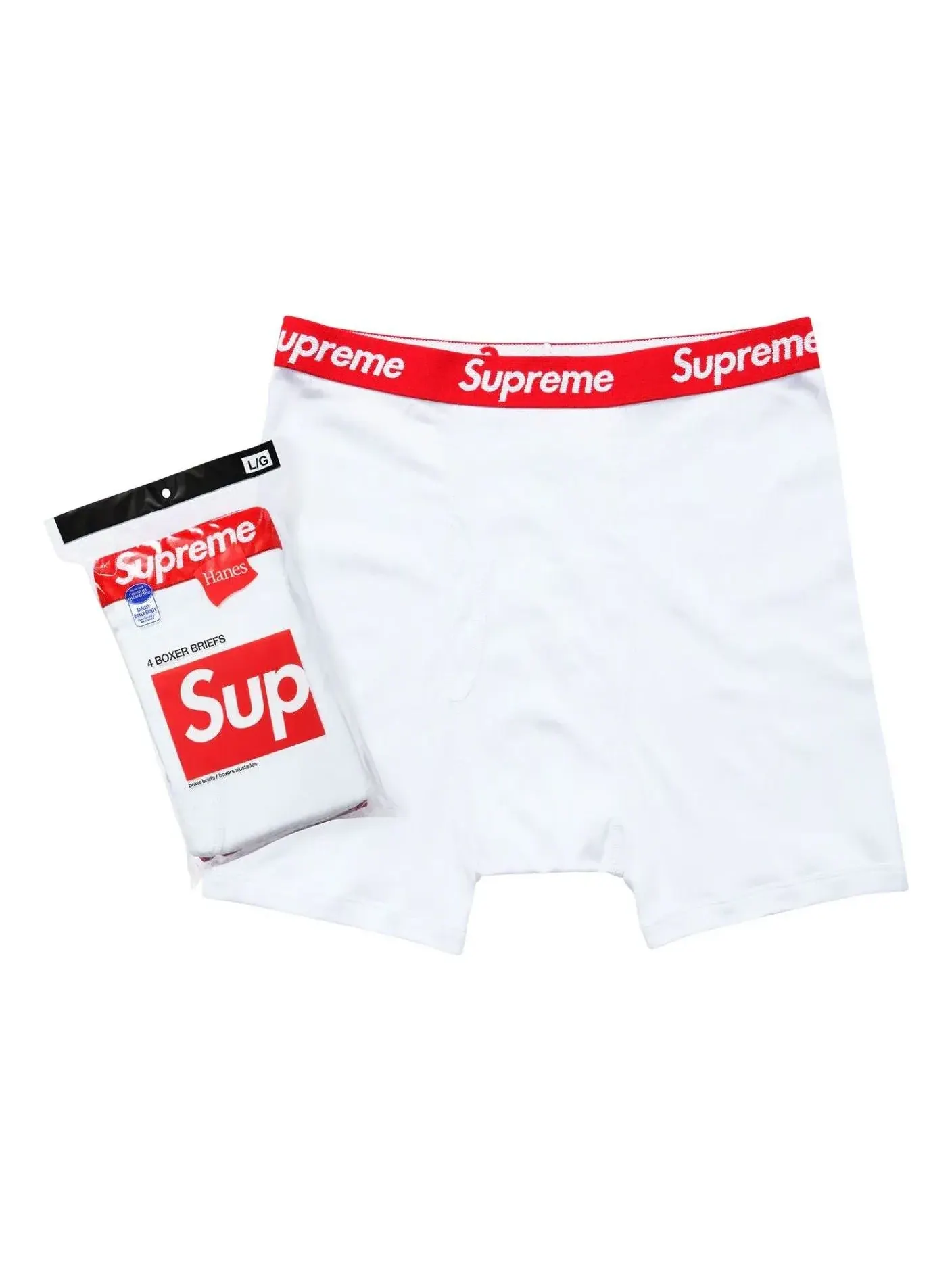Комплект из 4 боксеров Supreme Hanes — изображение 1 из 1, белый