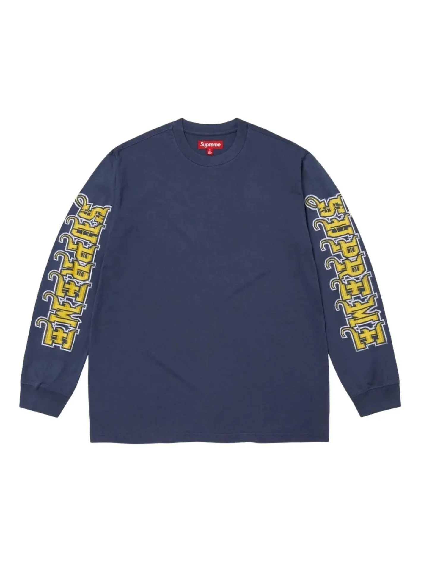 Футболка Supreme FW25 с длинными рукавами и интарсией — изображение 1 из 1, темно-синий