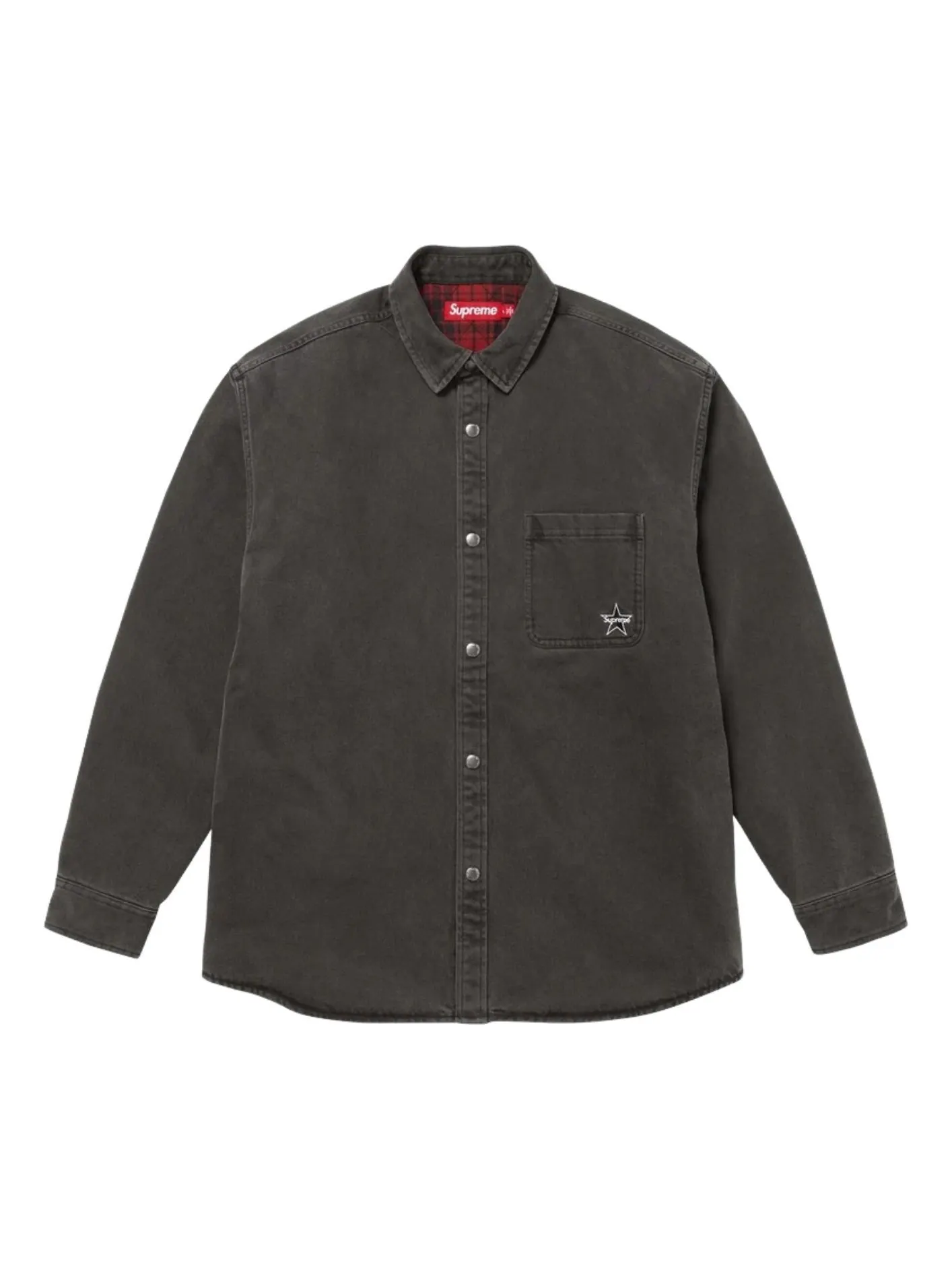 Рубашка Supreme FW25 из стеганого денима на кнопках — изображение 1 из 2, черный
