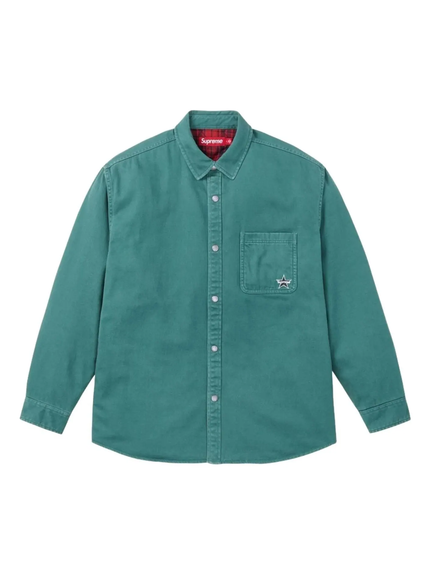 Рубашка Supreme FW25 из стеганого денима на кнопках — изображение 1 из 2, голубой
