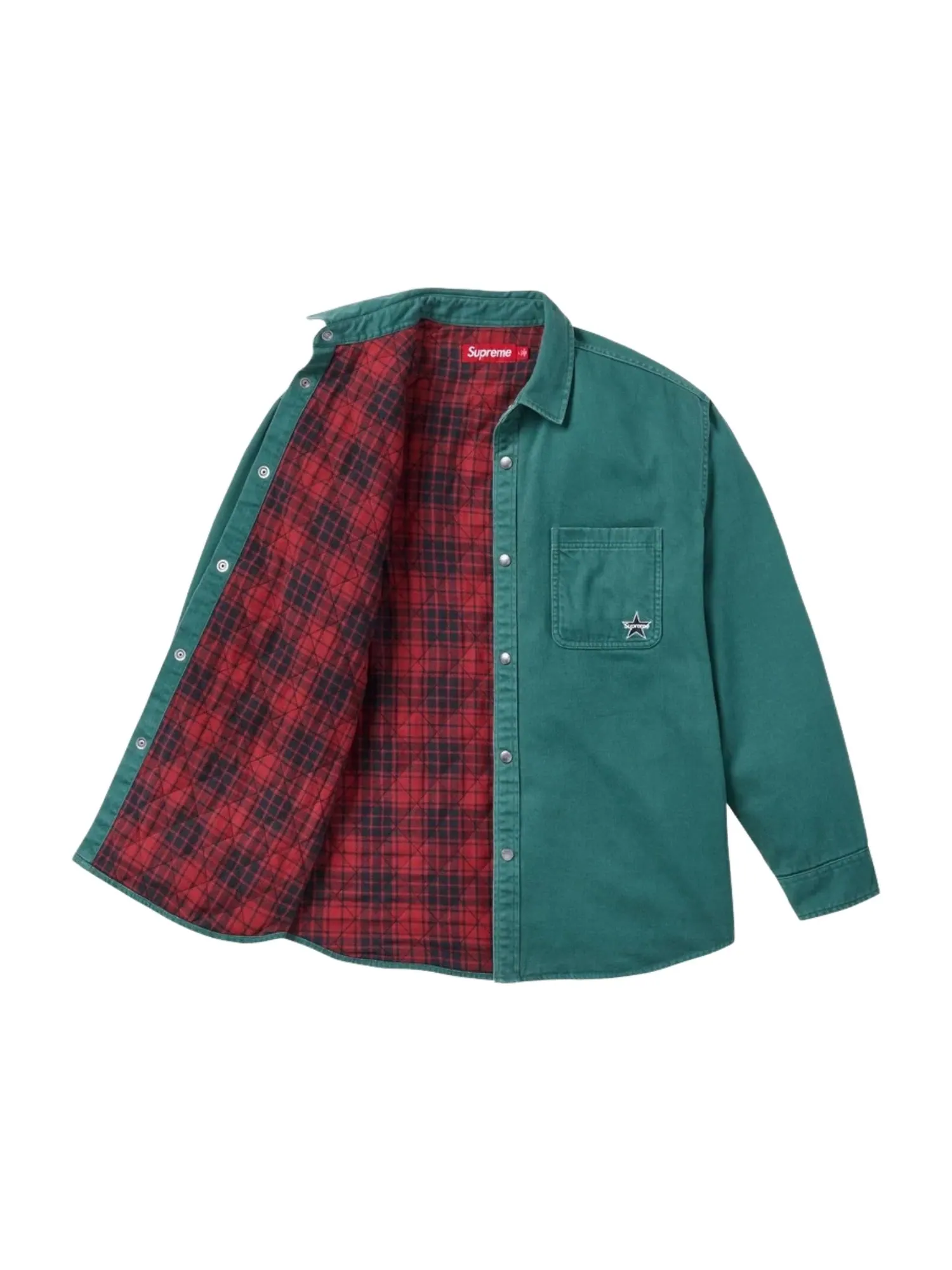 Рубашка Supreme FW25 из стеганого денима на кнопках — изображение 2 из 2, голубой