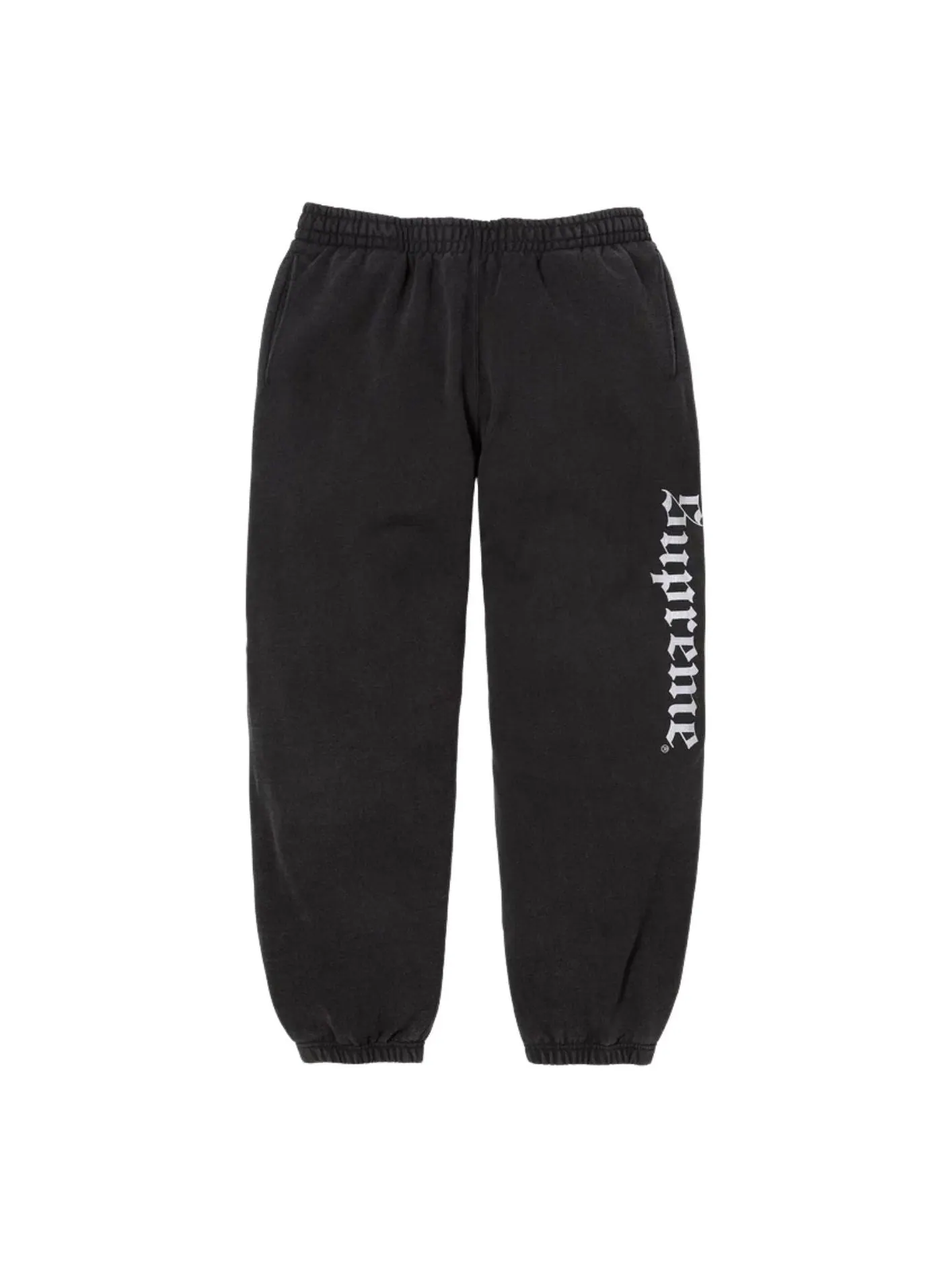 Спортивные штаны Supreme FW25 Washed Old English 'Black' — изображение 1 из 2, черный