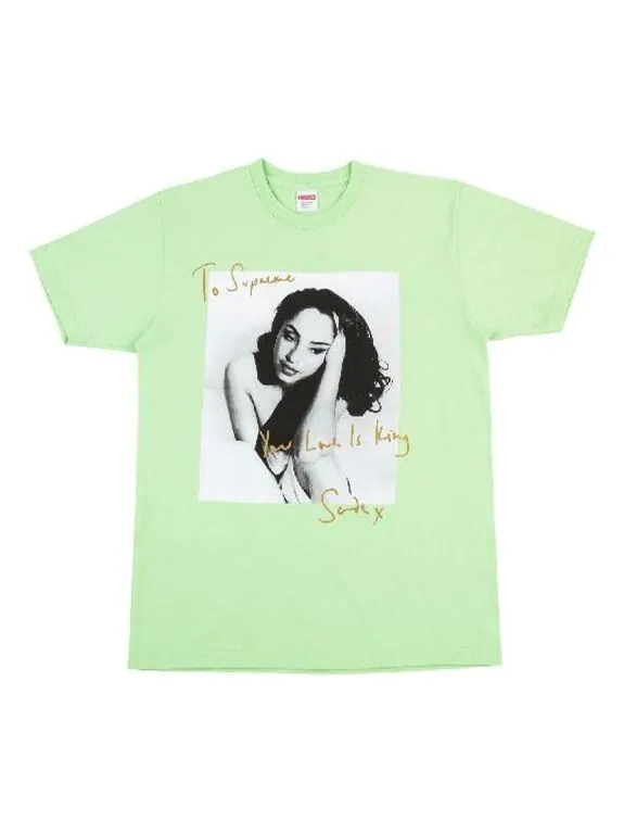 Футболка ss17 sade tee light green character printing short sleeve Supreme — изображение 1 из 1, зеленый