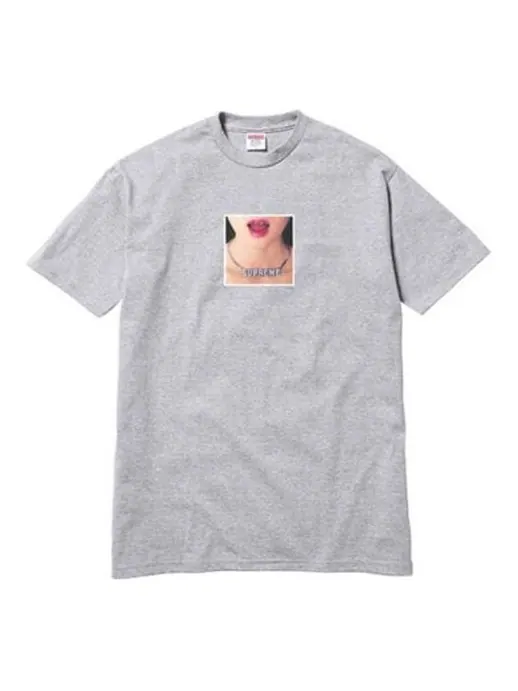Футболка ss18 necklace tee heather grey printing short sleeve gray Supreme — изображение 1 из 1, серый