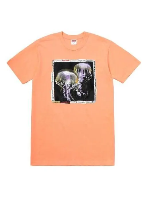 Футболка ss18 jellyfish tee peach printing short sleeve pink Supreme — изображение 1 из 1, розовый