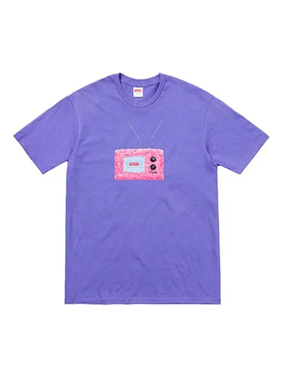 Футболка Supreme SS18 TV Tee Light Purple Printing Short Sleeve Unisex — изображение 1 из 1, фиолетовый