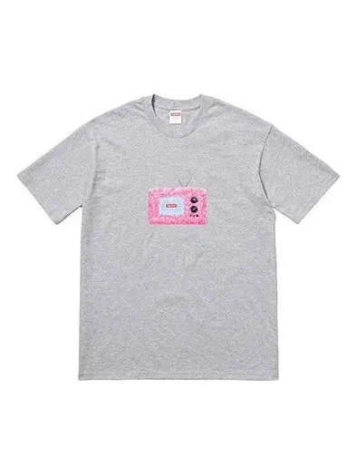 Футболка ss18 tv tee heather grey short sleeve gray Supreme — изображение 1 из 1, серый