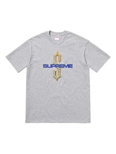 Футболка ss18 diamonds tee heather grey diamond printing short sleeve gray Supreme — изображение 1 из 1, серый