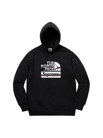 Толстовка ss18 x the north face metallic hooded sweatshirt black Supreme — изображение 1 из 2, черный