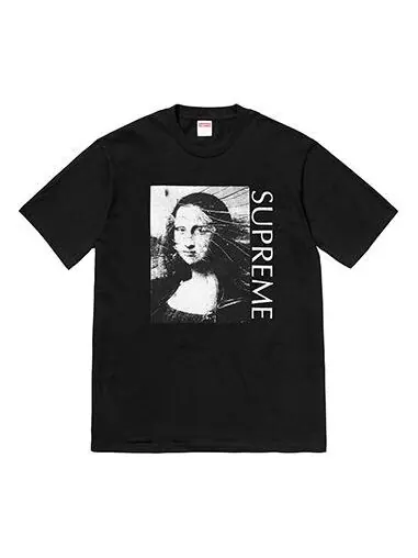 Футболка mona lisa printing short sleeve black Supreme — изображение 1 из 1, черный