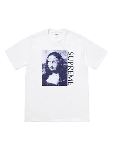 Футболка ss18 mona lisa tee white printing short sleeve Supreme — изображение 1 из 1, белый