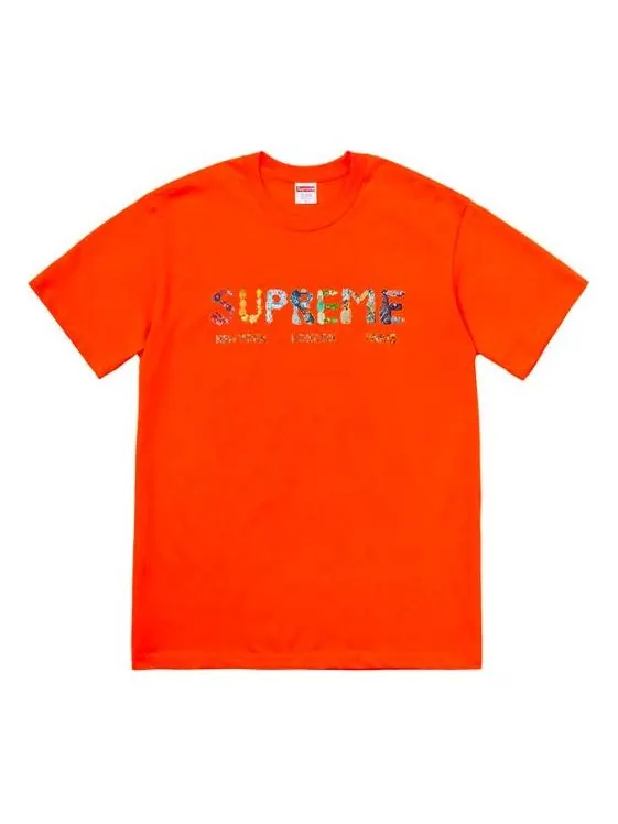 Футболка ss18 rocks tee orange alphabet logo short sleeve Supreme — изображение 1 из 1, оранжевый