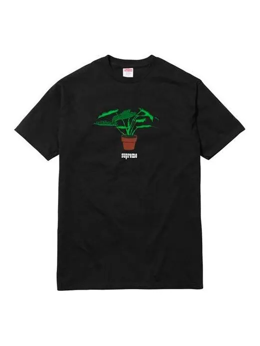 Футболка fw17 plant tee pale black bonsai printing short sleeve Supreme — изображение 1 из 1, черный