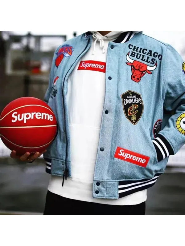 Куртка x nike x nba teams warm-up jacket 'teal multi-color' Supreme — изображение 3 из 3, мульти