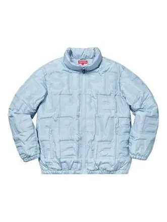 Куртка Supreme Bonded Logo Puffy Jacket 'Teal' — изображение 1 из 3, бирюзовый