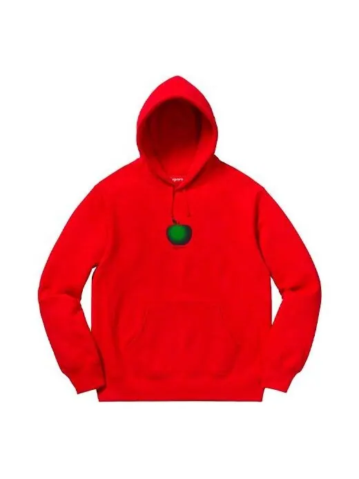 Толстовка ss19 apple hooded sweatshirt red logo Supreme — изображение 1 из 1, красный
