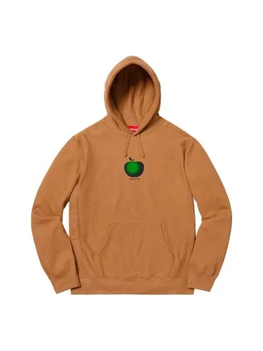 Толстовка ss19 apple hooded sweatshirt brown logo Supreme — изображение 1 из 1, коричневый