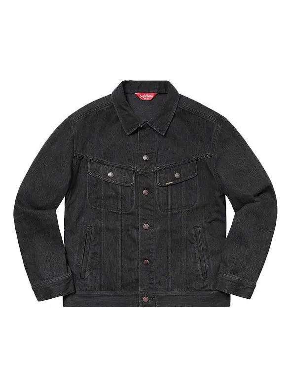 Куртка york painted trucker jacket 'black purple' Supreme — изображение 1 из 2, черный/фиолетовый