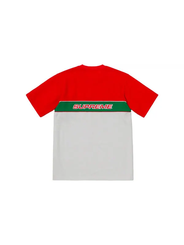 Футболка ss19 piping practice ss top logo tee Supreme — изображение 2 из 2, красный