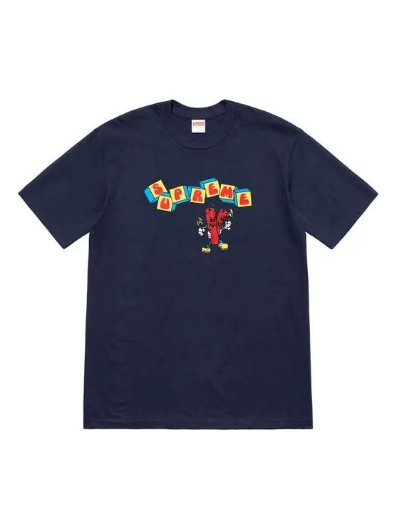 Футболка ss19 dynamite tee short sleeve navy blue Supreme — изображение 1 из 1, синий