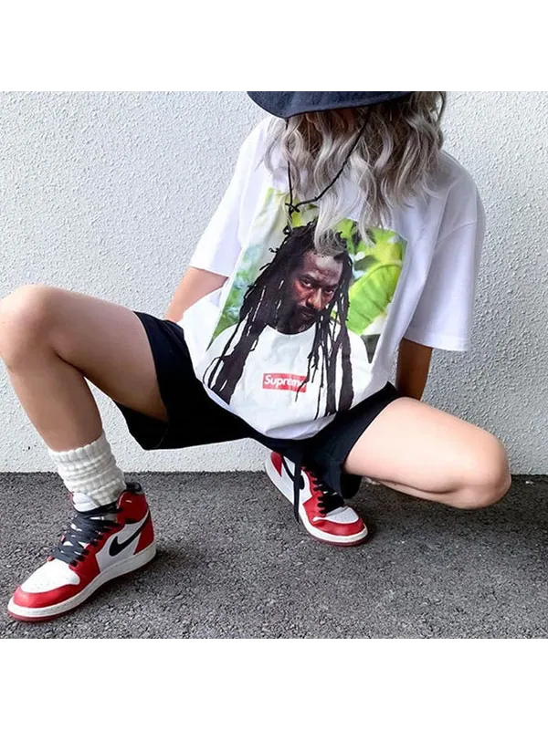 Футболка ss19 buju banton tee reggae character printing short sleeve white Supreme — изображение 3 из 4, белый