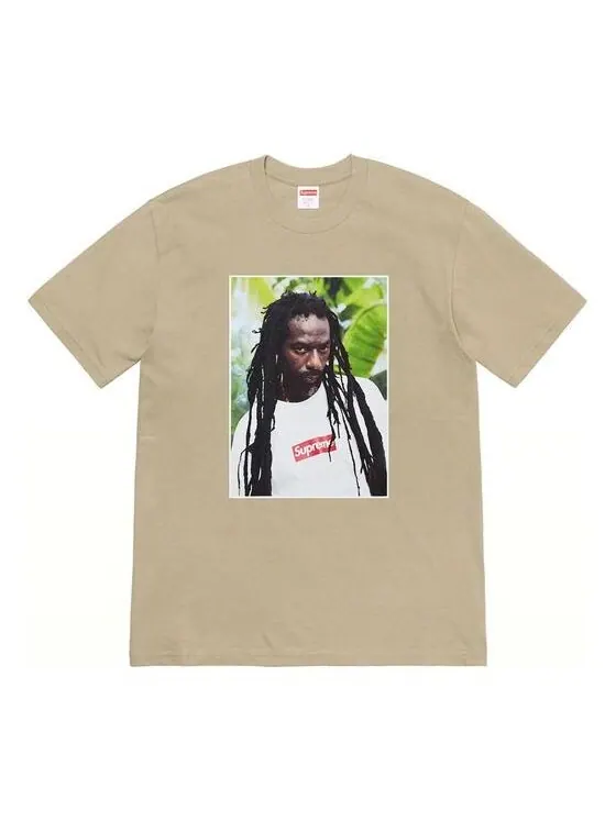Футболка ss19 buju banton tee reggae character printing short sleeve khaki Supreme — изображение 1 из 1, хаки