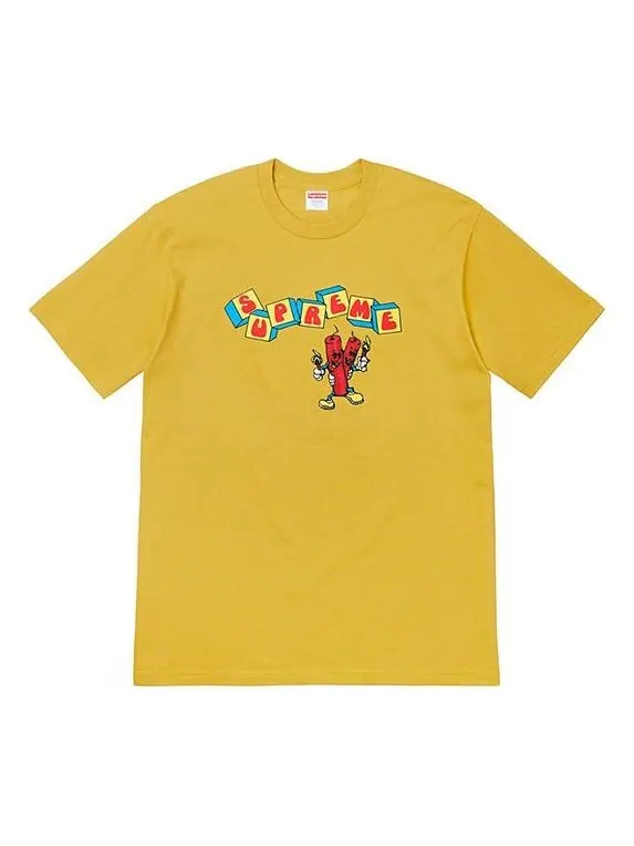 Футболка ss19 dynamite tee printing short sleeve yellow Supreme — изображение 1 из 1, желтый