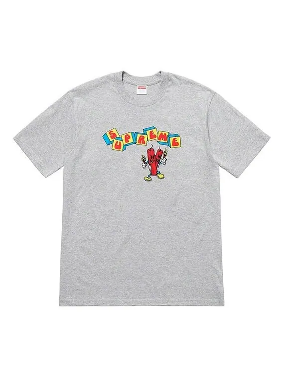 Футболка ss19 dynamite tee printing short sleeve gray Supreme — изображение 1 из 1, серый