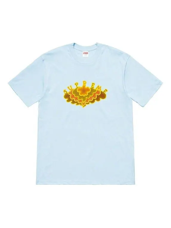 Футболка ss19 cloud tee clouds pattern short sleeve light blue Supreme — изображение 1 из 1, светлый синий
