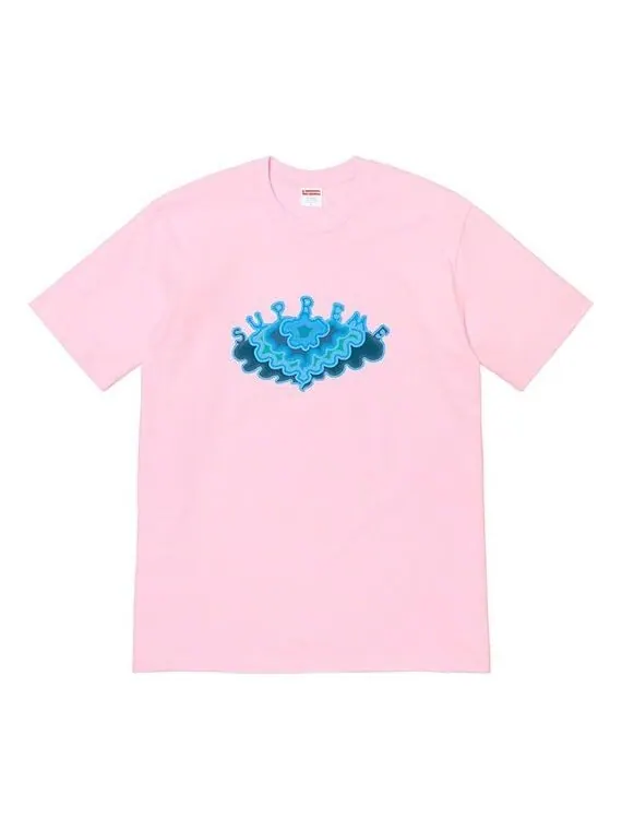 Футболка ss19 cloud tee clouds pattern short sleeve pink Supreme — изображение 1 из 1, розовый