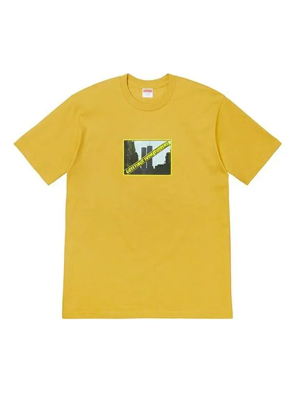 Футболка ss19 greetings tee printing short sleeve yellow Supreme — изображение 1 из 1, желтый