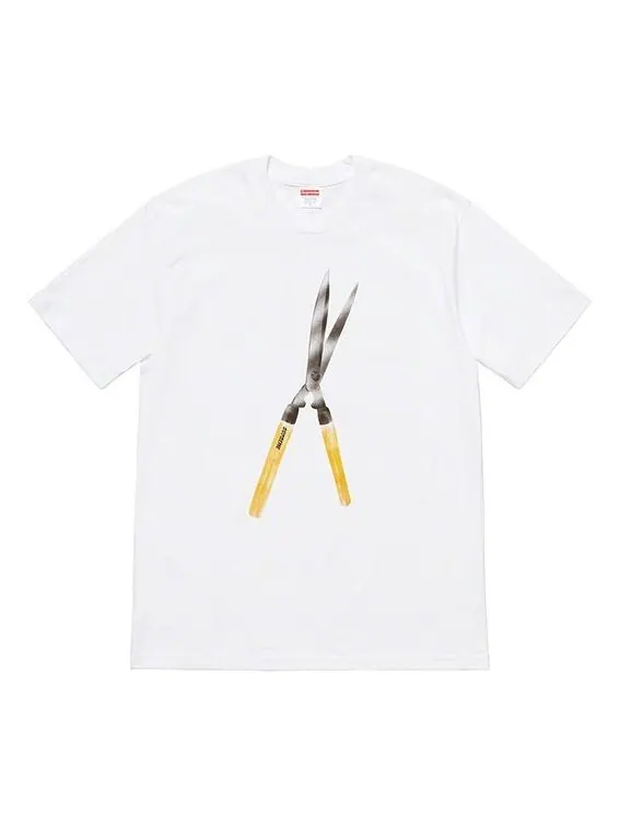Футболка ss19 shears tee large scissors printing short sleeve white Supreme — изображение 1 из 1, белый