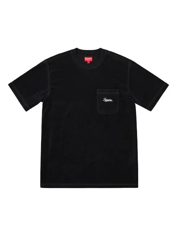 Футболка ss19 terry pocket tee short sleeve black Supreme — изображение 1 из 1, черный