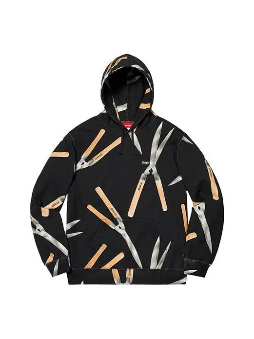 Толстовка ss19 shears hooded sweatshirt black Supreme — изображение 1 из 1, черный