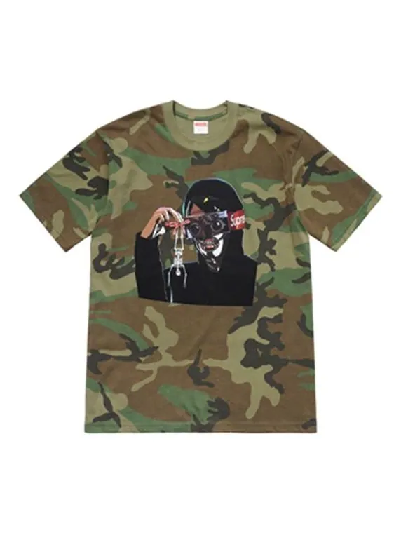 Футболка ss19 creeper tee woodland camo Supreme — изображение 1 из 1, зеленый